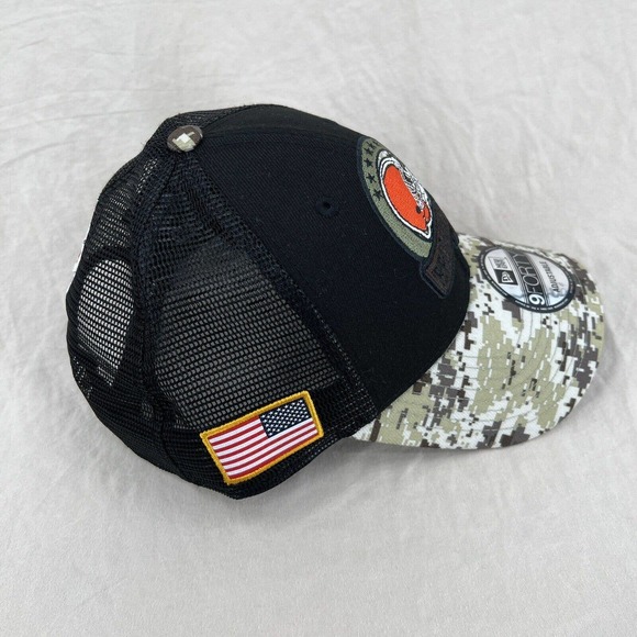 Cleveland Browns Trucker Hat Snapback OS NFL New Era Camo Military Salute - Picture 5 of 7